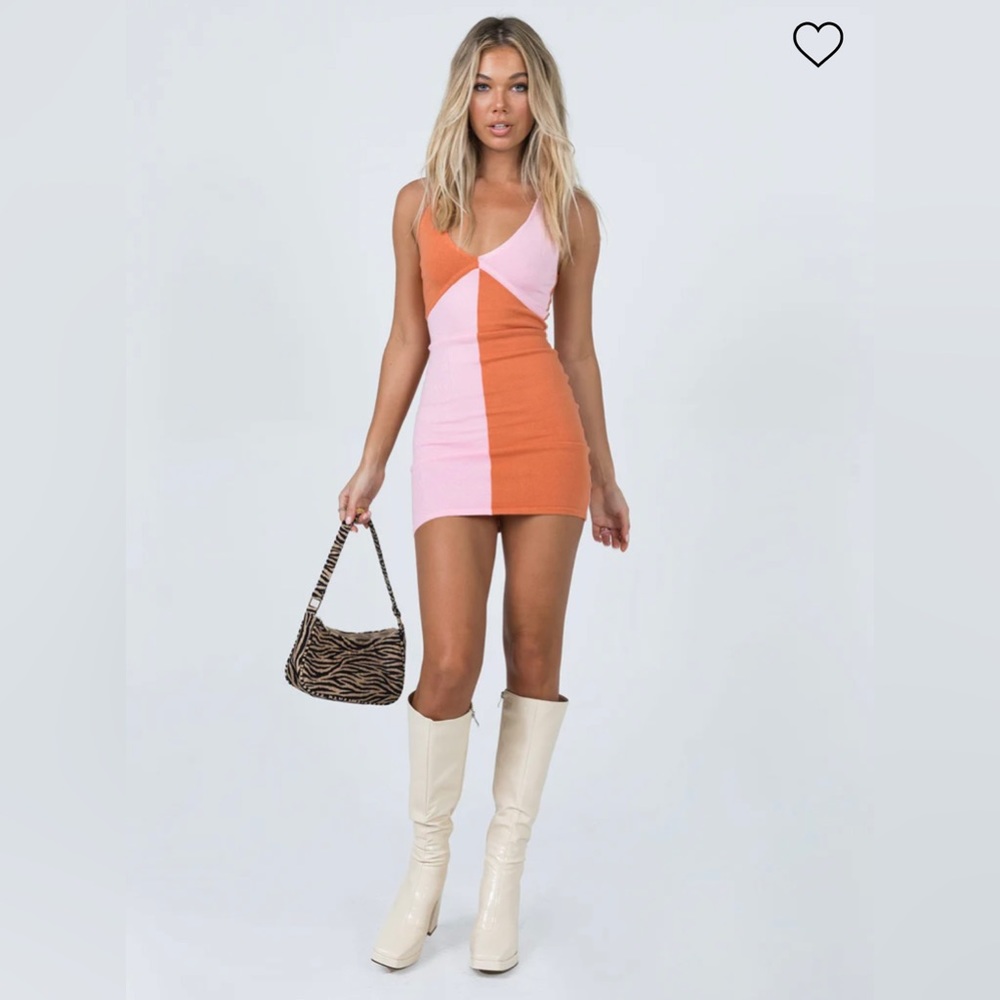 Princess Polly NWT Sienna Mini Dress Pink & Orange. Retro trendy dress BRAND NEW